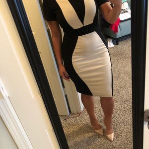 Homeyee dress, black and nude color